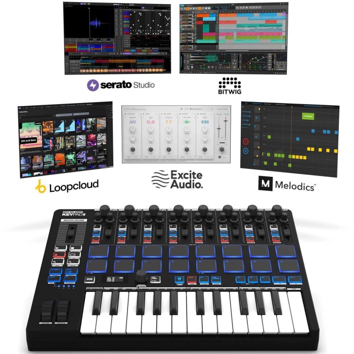 Reloop 17 0011 Keypad Pro MIDI Klavye | 25 Tuş Performans Padleri ve Arpeggiator Entegre